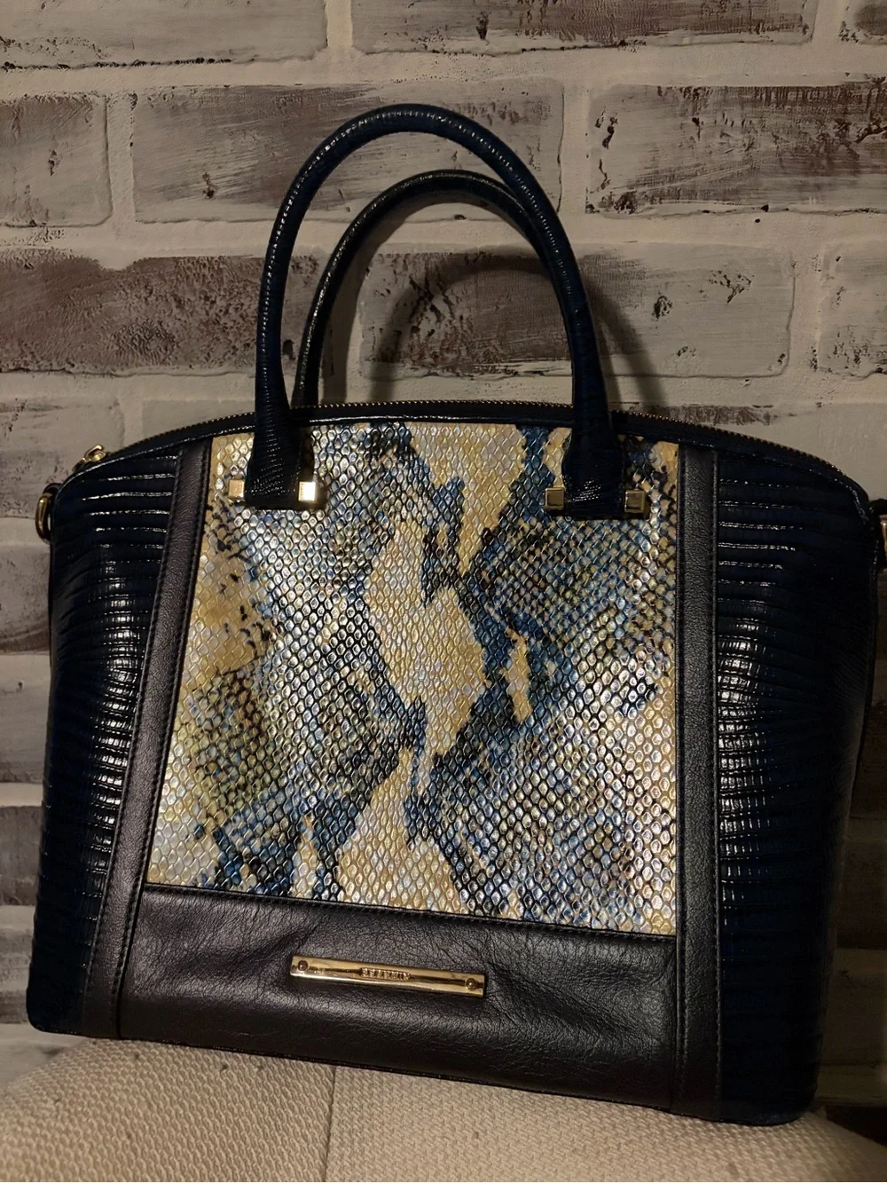 Brahmin Duxbury Satchel with matching wallet and bracelet.